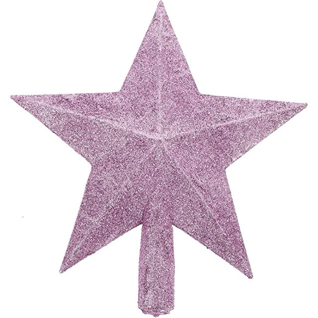 2 x Estrellas de purpurina para árbol de Navidad-20cm-Decoración árbol de Navidad-rosa