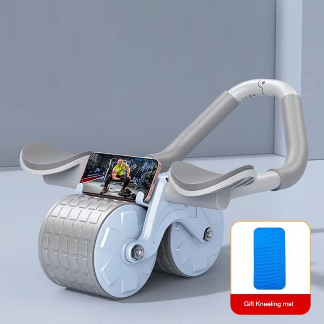 Rodillo de ejercicio abdominal 2 en 1, almohadilla de codo engrosada de rebote automático antideslizante
