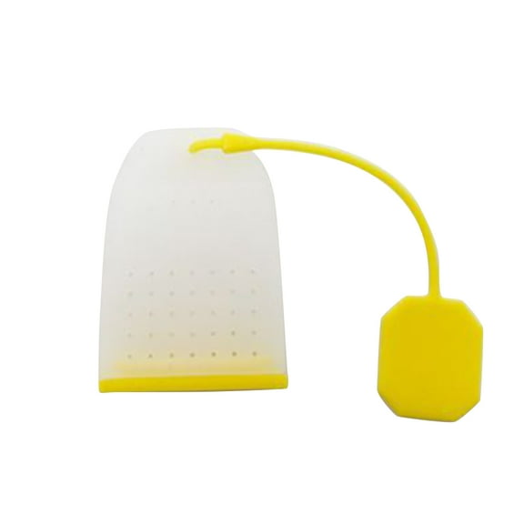 BRIGHTFUFU Silicone Reusable Tea Infuser Strainer for Loose Leaf Tea Bags, Filters Steeper for Cups, Mugs, and Teapots - Yellow