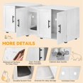 thumbnail image 4 of Litter Box Enclosure with Double Cage, Cat House,Hidden Litter Box Enclosure Furniture for 2 Cats, Wooden Enclosed Cat Litter Box Furniture,55”L x 17.7”W x 22.5”H,White, 4 of 8