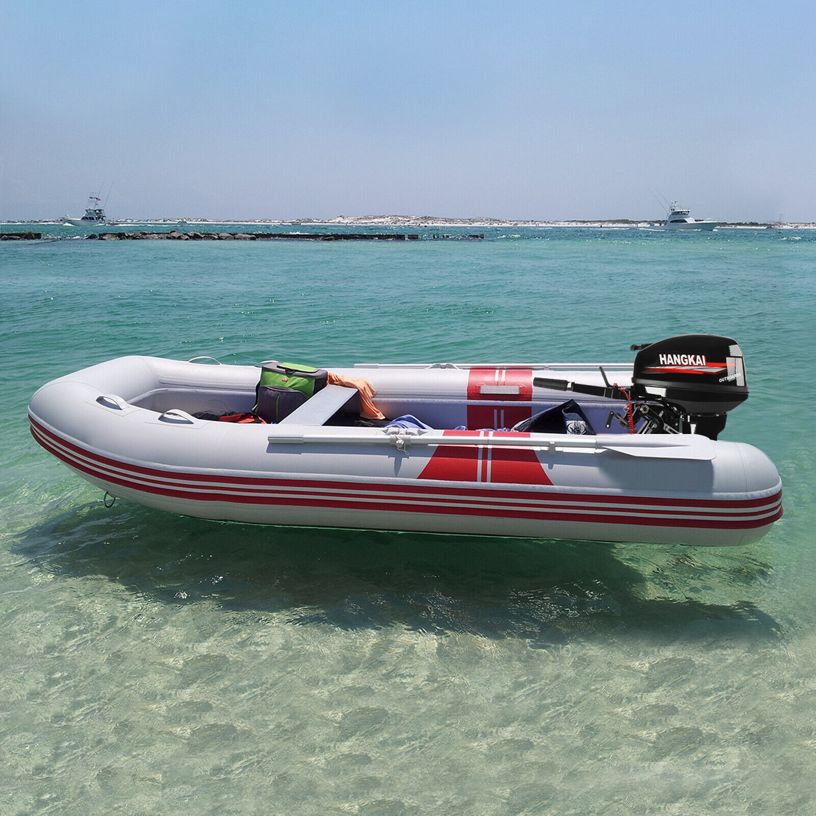 HANGKAI 2 Stroke 18 HP Outboard Motor Boat Engine Water Cooled System Long Shaft