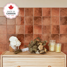 Smart Tiles Peel and Stick Backsplash, 5 Adhesive Tiles, Zellige Brown, 9"x9"