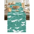 thumbnail image 5 of Ocean Waves Turquoise Art Table Runner 13x48in Non-Slip Cotton Linen Table Runners, Watercolor Water Lines Dresser Scarves TableRunner for Dinner Kitchen Dining Wedding Party, 5 of 9
