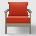 thumbnail image 2 of WestinTrends Avalon Outdoor Modern HDPE Patio Club Chair with Deep Seat Cushions, Weathered Wood/Orange, 2 of 10