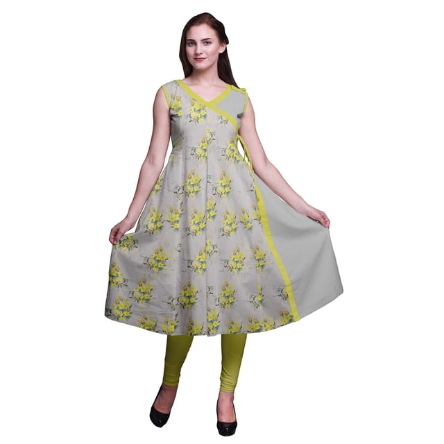 Bimba Kurtas pour Femmes Ethniques Imprimées Style Angrakha Hauts d'Été pour Femmes