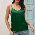 thumbnail image 4 of ZVNAΖH Women's V-neck Silk Satin Camisoles Tops Summer Casual Spaghetti Strap Tank Tops Basic Layer Undershirts Home Sleepwear, 4 of 6