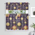 thumbnail image 2 of Kitchen Curtains 36 Inch Short - 3 Panel Set, Gothic Celestial Sun and Moon Print, Mystical Starry Night Astrology Aesthetic, Rod Pocket Window Curtain, Easy Wash, 2 of 6