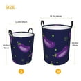 thumbnail image 5 of Balery Eggplant Round Laundry Basket with Handles Waterproof Freestanding Laundry Hamper for Clothes Toys in the Dorm and Family-Small, 5 of 8