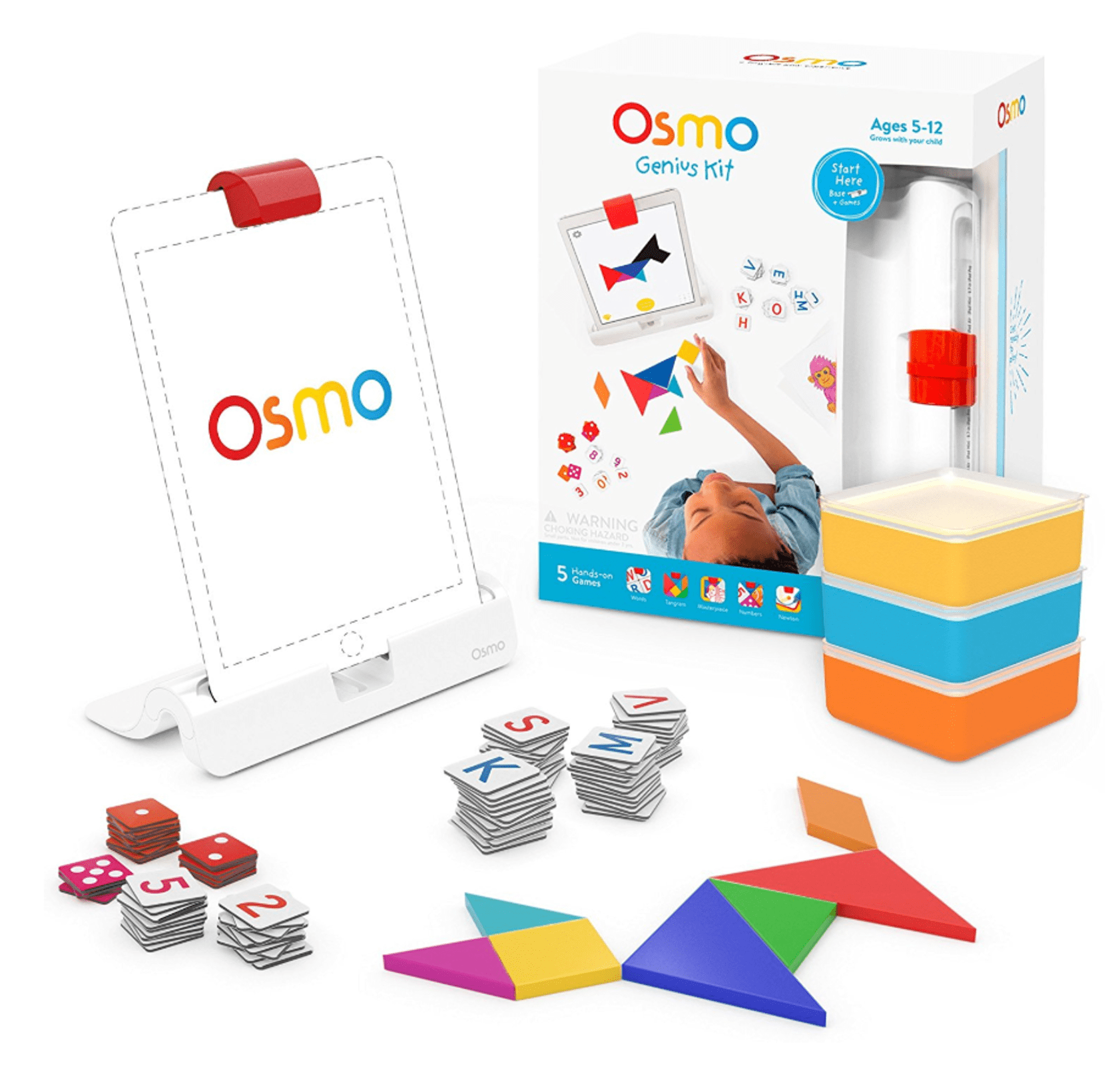 Osmo 90100008 Genius Kit Fire Tablet Base and 5 Hands-on Games for sale online