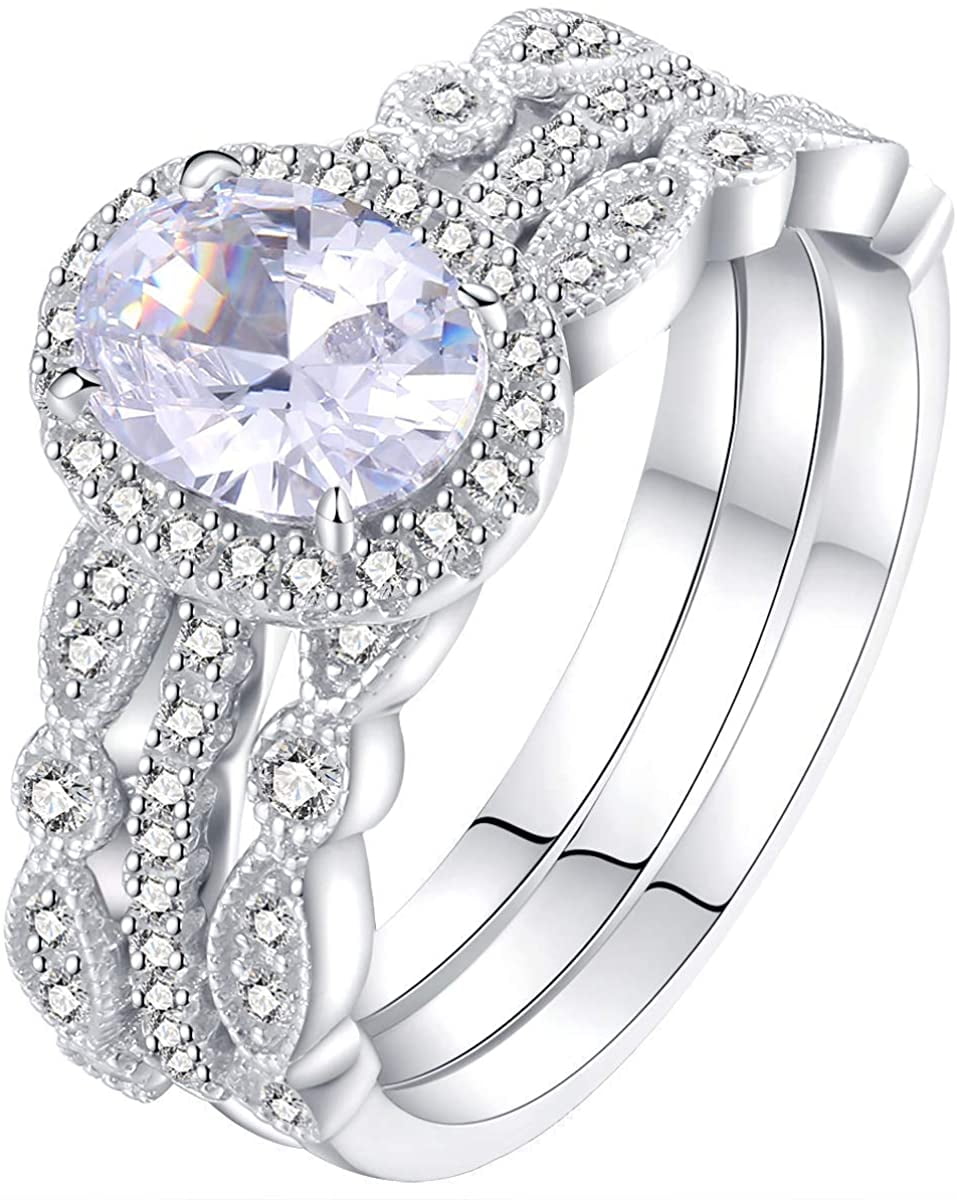 Radiant White Cz 925 Sterling Silver Wedding Engagement Gemstone Ring Size 5-10 