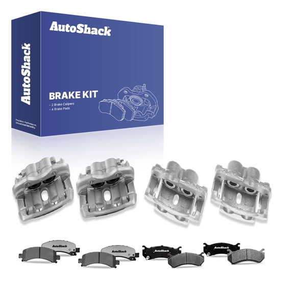 AutoShack Front & Rear Brake Calipers & Ceramic Brake Pads for Chevrolet, Tahoe 2002-2006 Suburban 1500 2002-2006 Express 1500 2003-2008, AWD RWD V6 4.3L V8 4.8L 5.3L