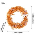 thumbnail image 3 of 13.8 Inch Fall Wreaths for Front Door Bunny Tails Dried Flowers Wreath with White Lace Bow Artificial Pampas Grass Hanging Wreath for Autumn Thanksgiving Home Decorations (Orange), 3 of 4