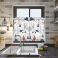 thumbnail image 4 of Yayeee Kitchen Curtains Tier Pair Light Filtering 27"x24" Rod Pocket Short Cafe Window Panel, Cartoon Blue Houses, 4 of 7