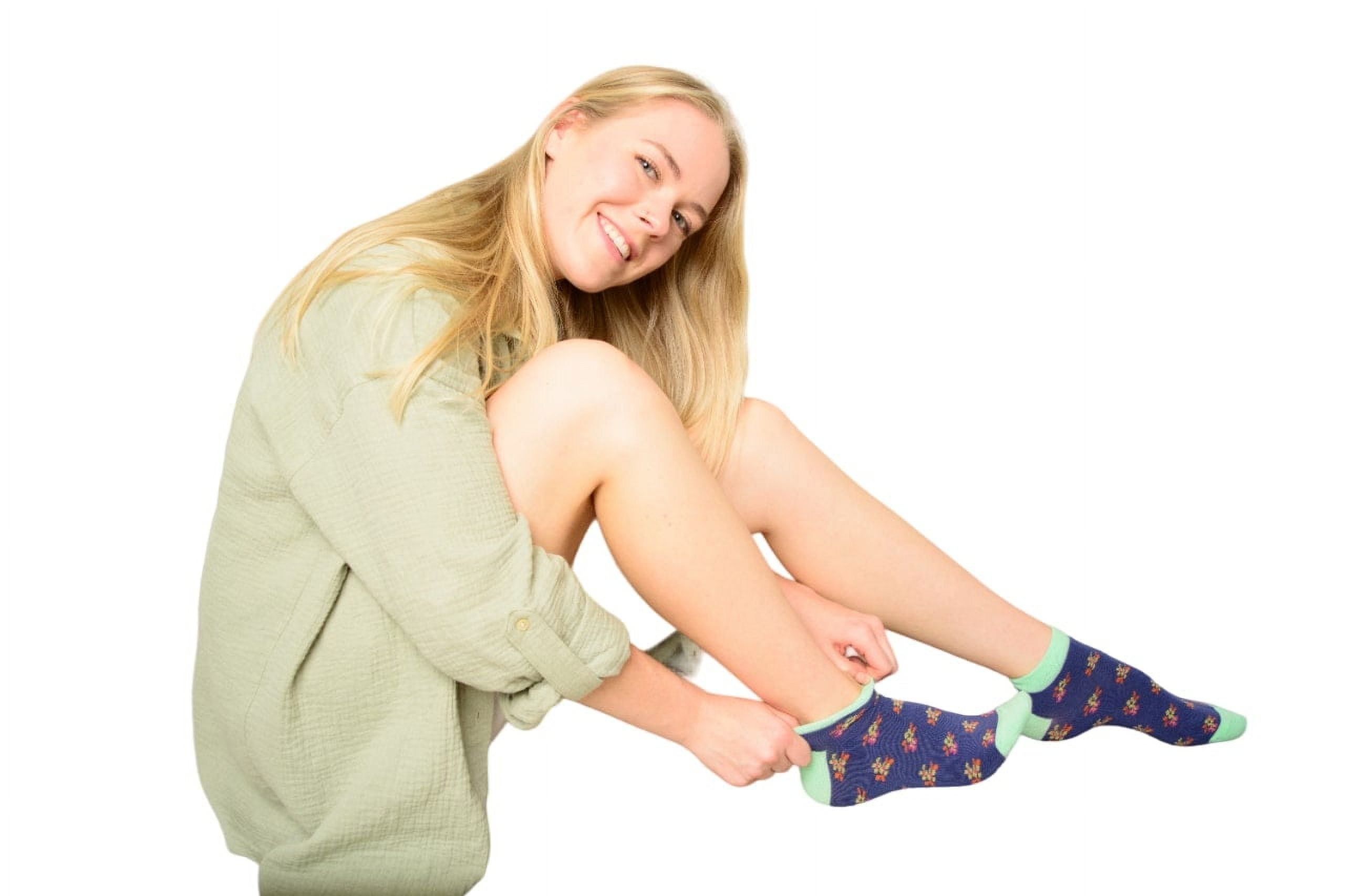 Floral Pattern Ankle Low Cut 1-pair Pack & 4-pair Pack Cotton Socks