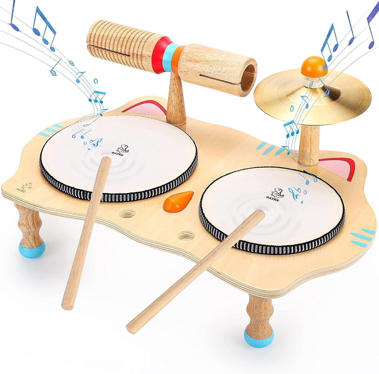keuken terrorist levering aan huis OATHX Kids Drum Set & Music Toy - Wooden Musical Instruments Learning Toy ,  Baby Toy for Boy or Girl Age 1-5 Years and up - Walmart.com