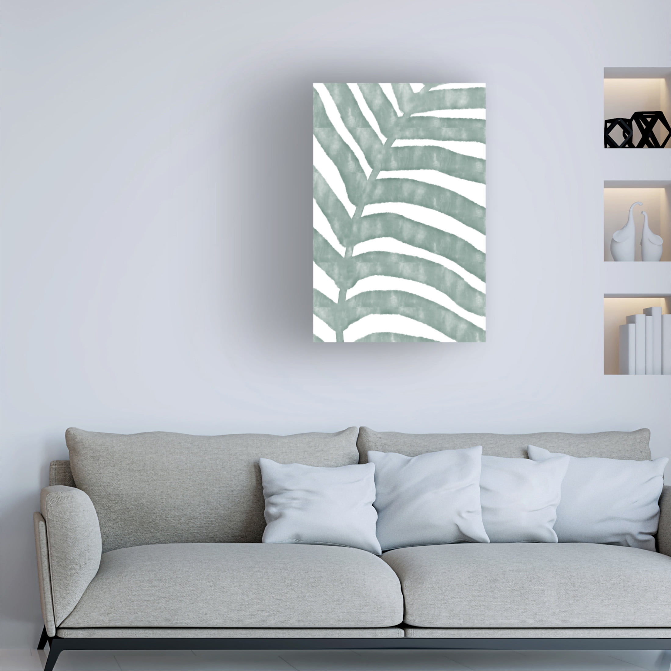 Canvas Wall Art - Pictufy Studio Ii 'Palm Stripes' Wall Art for Living Room, Bedroom, or Office Décor by Trademark Fine Art - 16 x 24 Inches