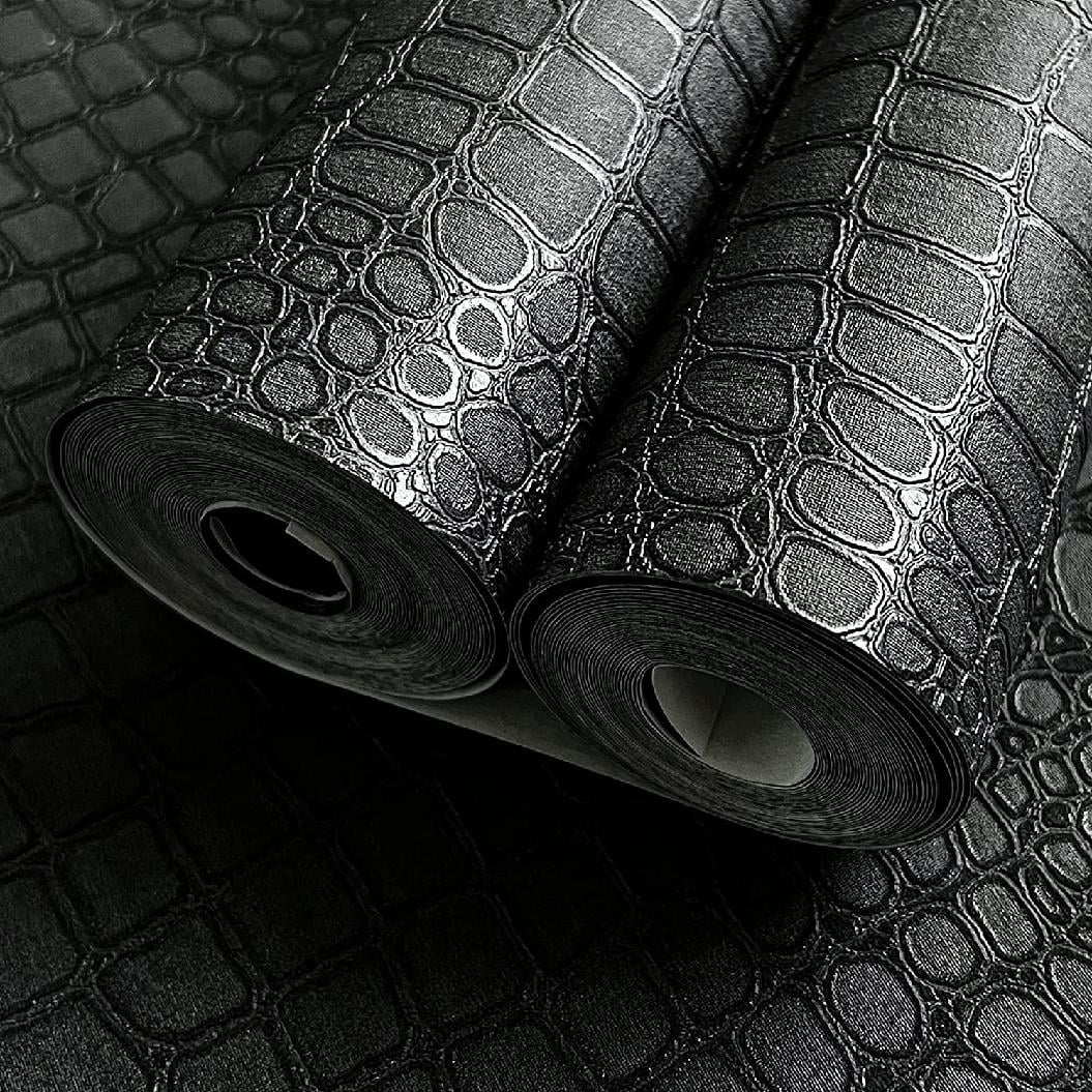 Crocodile Wallpaper Lavish Black Wallpaper Matte Crocodile Textured