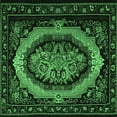 thumbnail image 1 of Ahgly Company Indoor Square Medallion Emerald Green French Area Rugs, 7' Square, 1 of 4