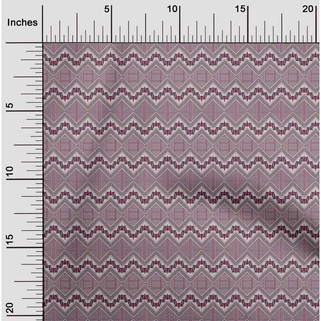 oneOone Silk Tabby Fabric Chevron & Triangle Geometric Print Fabric BTY 42 Inch Wide