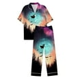 thumbnail image 4 of Mgmyaa Pajama Set for Women Two Piece Nightwear Short Sleeve Button Down Sleepwear Comfort Fit Elastic Waist Pants with Pockets, 4 of 4