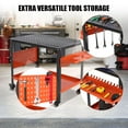thumbnail image 6 of TROPOW Welding Table,Workbench Table with Side Tray Handles,600Lb Load Capacity Steel Welding Workbench Table On Wheels,36" X 24" Portable Work Bench with Double-Layer Storage Board,Orange, 6 of 6