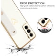 thumbnail image 2 of Samsung Galaxy S21 Case, Galaxy S21 Phone Case Love Heart Cute Case with Wristband Kickstand Holder Soft TPU Plating Bumper Protective Slim Shockproof Phone Case Cover for Girls Women, White, 2 of 15