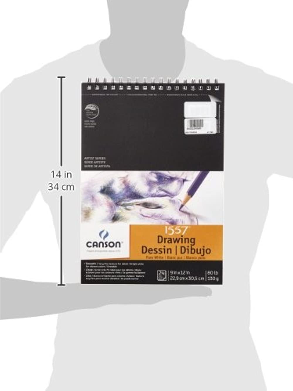 Canson 702-2230 Pure White Drawing Pads, 9 X 12 In.