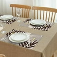 thumbnail image 3 of Brown Boho Geometric and Plant Pattern Summer Placemats Table Placemats Set Of 4-Linen Kitchen Washable Placemats Table Mats 11.8"x17.7" Non-Slip Heat Resistant, 3 of 6