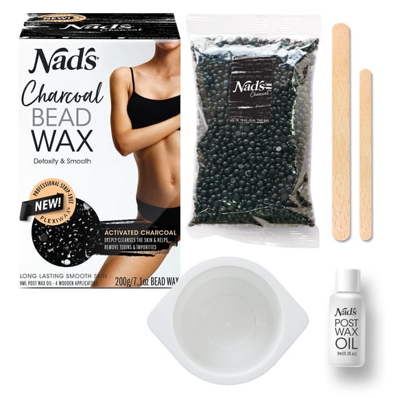 Kit de Depilación Nad's con Perlas de Cera Dura de Carbón Activado 200 g