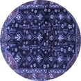 thumbnail image 1 of Ahgly Company Machine Washable Indoor Round Persian Blue Traditional Area Rugs, 5' Round, 1 of 4