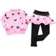 thumbnail image 3 of Conjunto de ropa para niñas pequeñas con estampado de corazones, sudadera de manga larga, camiseta, pantalones, falda, leggings, pantalones, de 2 a 8 años, 3 of 5