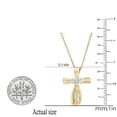 thumbnail image 2 of Dazzlingrock Collection Round & Baguette White Diamond Looping Flower Cross Pendant for Women with 18 Inch Gold Chain (0.25 ctw, Color I-J, Clarity I2-I3) in 10K Yellow Gold, 2 of 3