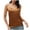 Brown, variant on ZVNAΖH Women's V-neck Silk Satin Camisoles Tops Summer Casual Spaghetti Strap Tank Tops Basic Layer Undershirts Home Sleepwear