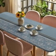 thumbnail image 3 of Boho Blue Flower Table Cloths for 8 Foot Rectangle Tables, Abstract Bohemia Pesley Floral Patio Waterproof Elastic Fitted Tablecloths, Washable Rectangular Table Cover for Camping, 3 of 8