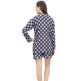thumbnail image 4 of Bimba Chemise de Nuit à Carreaux pour Femmes avec Shorts Élastiques Ensemble de Nuit 2 Pcs - 8, 4 of 6