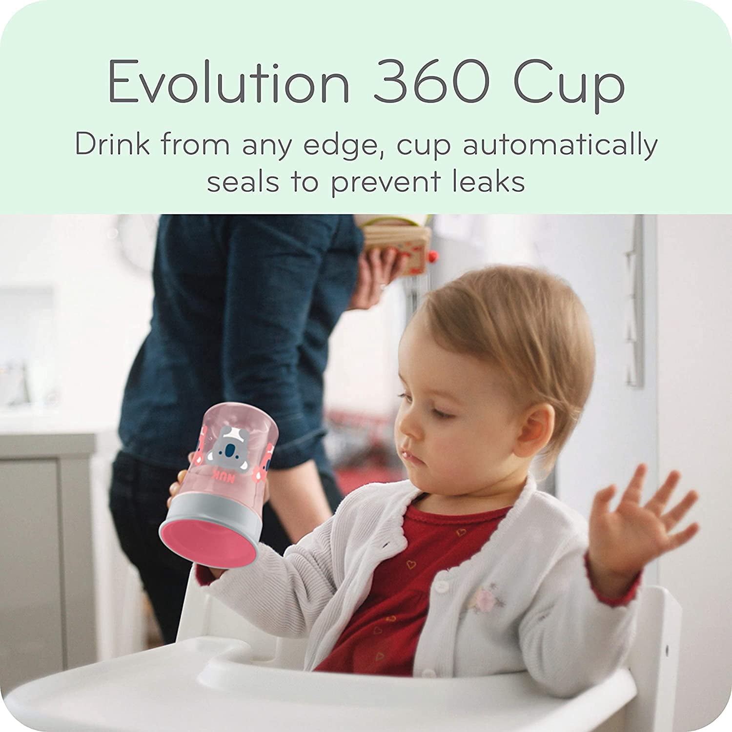 NUK Evolution 360 Spoutless Cup, 8 oz, 1-Pack