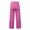 thumbnail image 6 of Women's Solid Color Sweatpants, High Waist Wide Leg Elastic Waist Lounge Pants, Loose Fit Workout Trousers for Fall, Casual Wear, Yoga and Daily Loungewear Hot Pink L, 6 of 9