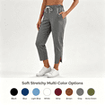 thumbnail image 6 of RQYYD Lounge Pants for Women High Waist Drawstring Elastic Waistband Straight Leg Side Pockets Ankle Length Casual, 6 of 9