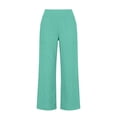 thumbnail image 6 of Dwellite Womens Linen Pants Petite 2026 Summer Lightweight High Waist Straight Leg Solid Beach Lounge Capri Pants Light Green XL, 6 of 6