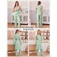 thumbnail image 2 of Ekouaer Nursing Pajamas Maternity Robe Set 3 Pieces Postpartum Maternity Pajama Set Pregnancy Breastfeeding Pj, 2 of 6