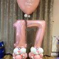 thumbnail image 4 of Lámina de 40 pulgadas con el número 1 de Balloon Lingqiang, color rosa pastel, 4 of 8