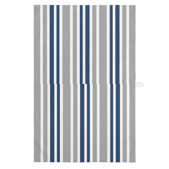 Navy Blue Grey Stripes 1 Pack Kitchen Towel, Water Absorbent Dish Towel, Simple Striped Lines Minimalist Decorative Hand Towels - Quick Drying Cloth for Cooking Baking, 18x28 Inch