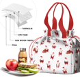 thumbnail image 4 of White Christmas Santa Pattern Drawstring Lunch Bag Women - Drawstring Lunch Bag Insulated for Work Office - Stain-Resistant Large Lunchbags for Women with Multi-Pockets, 4 of 6