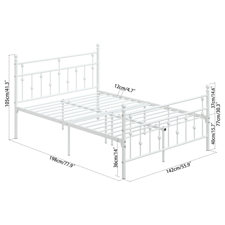 Yoneston Full Size Metal Platform Bed Frame with Retro