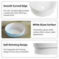 thumbnail image 3 of Los Flexi 16" Bathroom Round Vessel Sink, Semi-Recessed Glossy Ceramic Basin Without Overflow, Modern Design for Small Spaces, 3 of 13