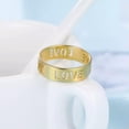 thumbnail image 4 of Hollow Love Letter Ring Stainless Steel Casual Engagement Wedding Rings Jewelry, 4 of 9