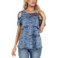 thumbnail image 3 of ANYJOIN Womens Casual Summer Tunics Tops Short Sleeve Cold Shoulder Shirts, 3 of 6