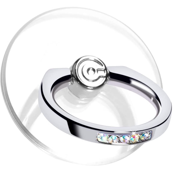 Transparent Phone Ring Stand Holder - Cell Phone Ring Holder Finger Grip 360 Degree Rotation 2 PACK