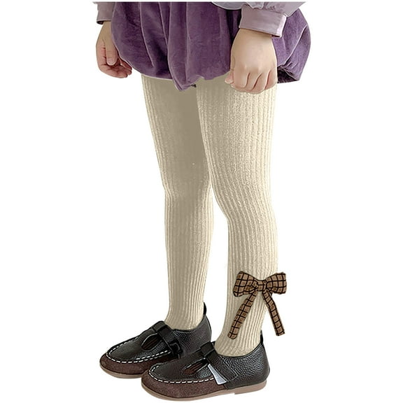 Meresysid Girls' Tights Winter Elastic Warm Pantyhose Kid's Bottom Socks And Pant (1-12 Years Old) Beige