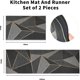 thumbnail image 4 of Set of 2 Modern Kitchen Rugs Washable Geometric Pattern Non-Slip Kitchen Dining Room Rugs 40x120cm+40x60cm(Black Geometry), 4 of 4